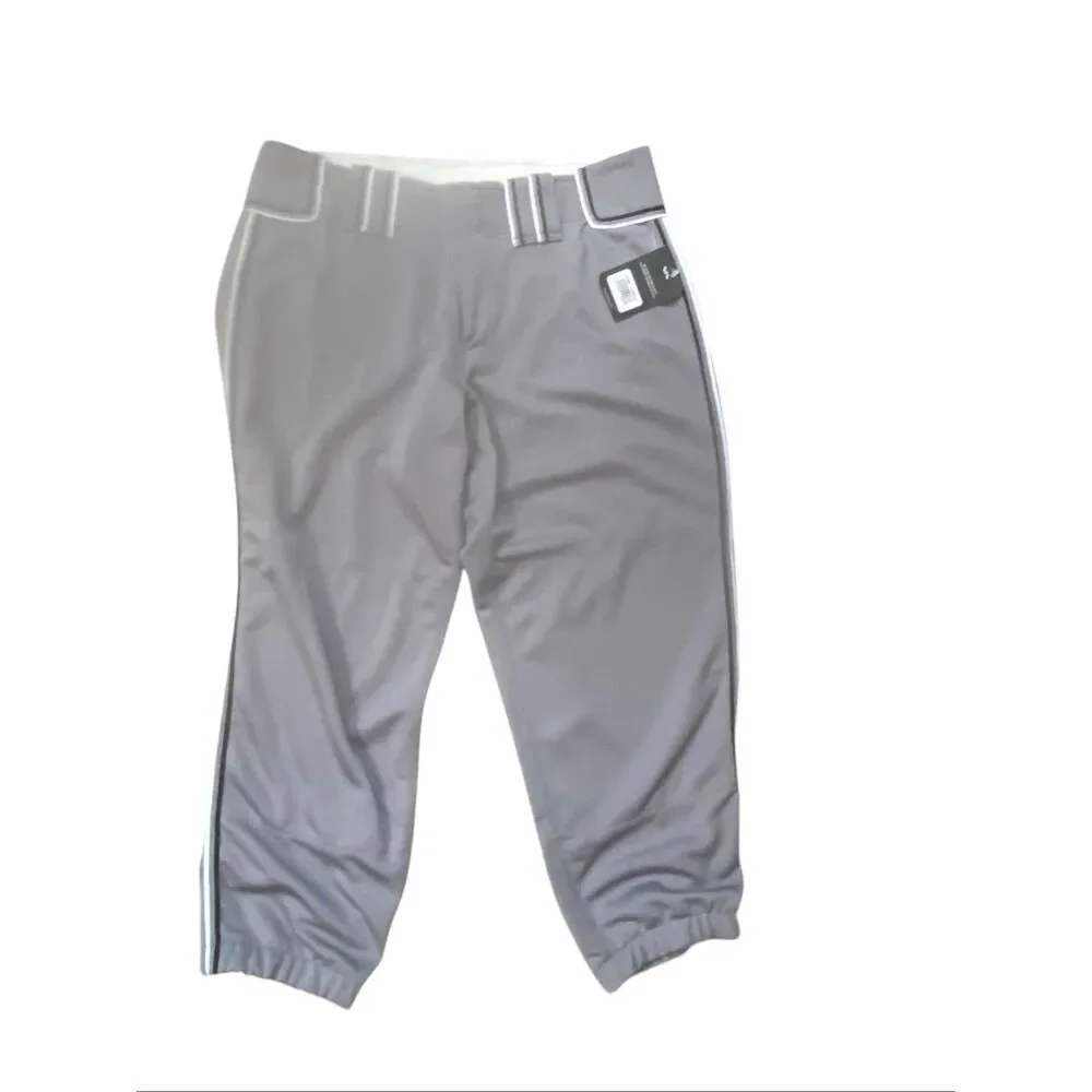 UNDER ARMOUR GRAY BASEBALL PANTS SIZE 34 LOOSE (22” Inseam)